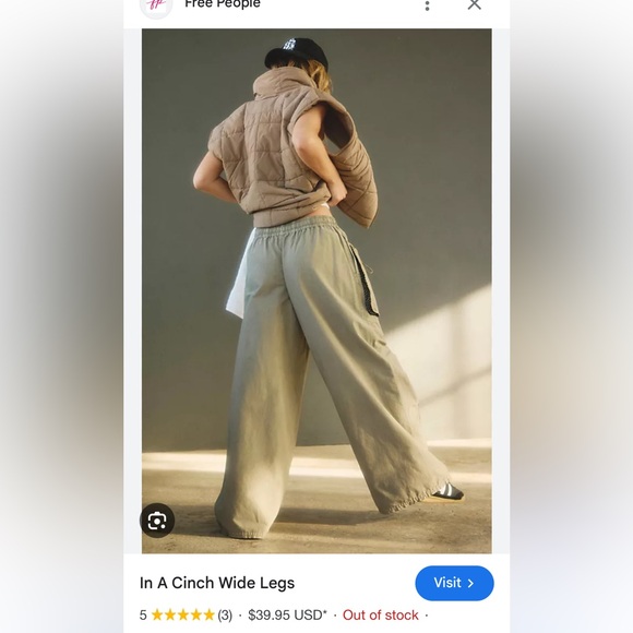 new! Free People Movement In A Cinch wide leg size M in Sage stone - Picture 4 of 7